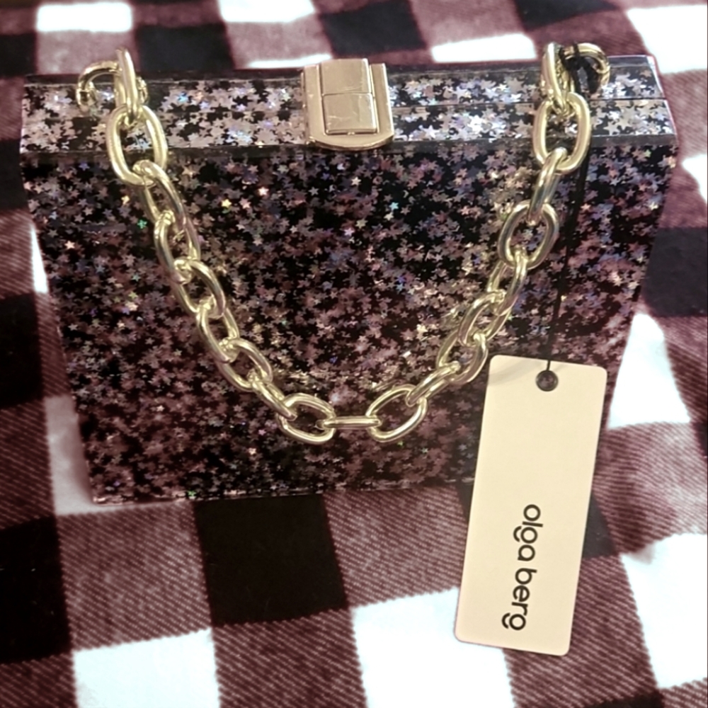 NWT Olga Berg REVOLVE Black Star Pink Star bag  Beautiful Adorable